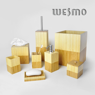 Modern Square Shaped Bamboo Bathroom Sets